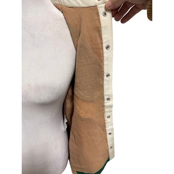 Sezane Paris Kelly Green and Brown Plaid Tunic Jacket Overcoat Size 34 (US 2) - Picture 8 of 11